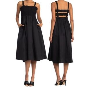 Topshop Smocked Bodice Sundress in Black - M/P
